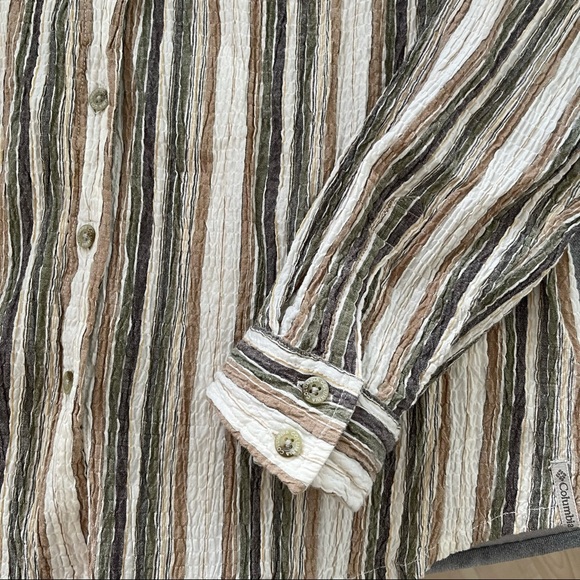 Columbia Women's Crinkle Cotton Striped Blouse - Picture 4 of 5